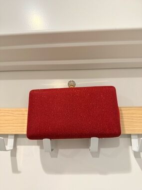 Elegant Red Sparkle Evening Clutch